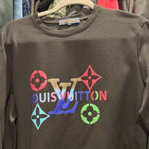 Louis Vuitton Black Sweatshirt with Multicolor Logo
